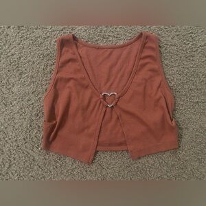 Shein super crop top in brown size xs